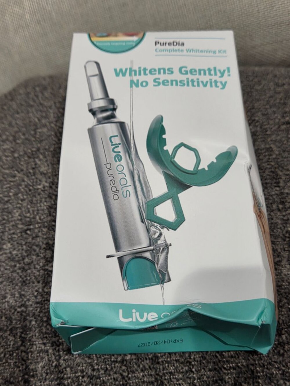Live Orals PureDia Teeth Whitening Kit No Sensitivity Gel & Mouthpiece Set-NEW
